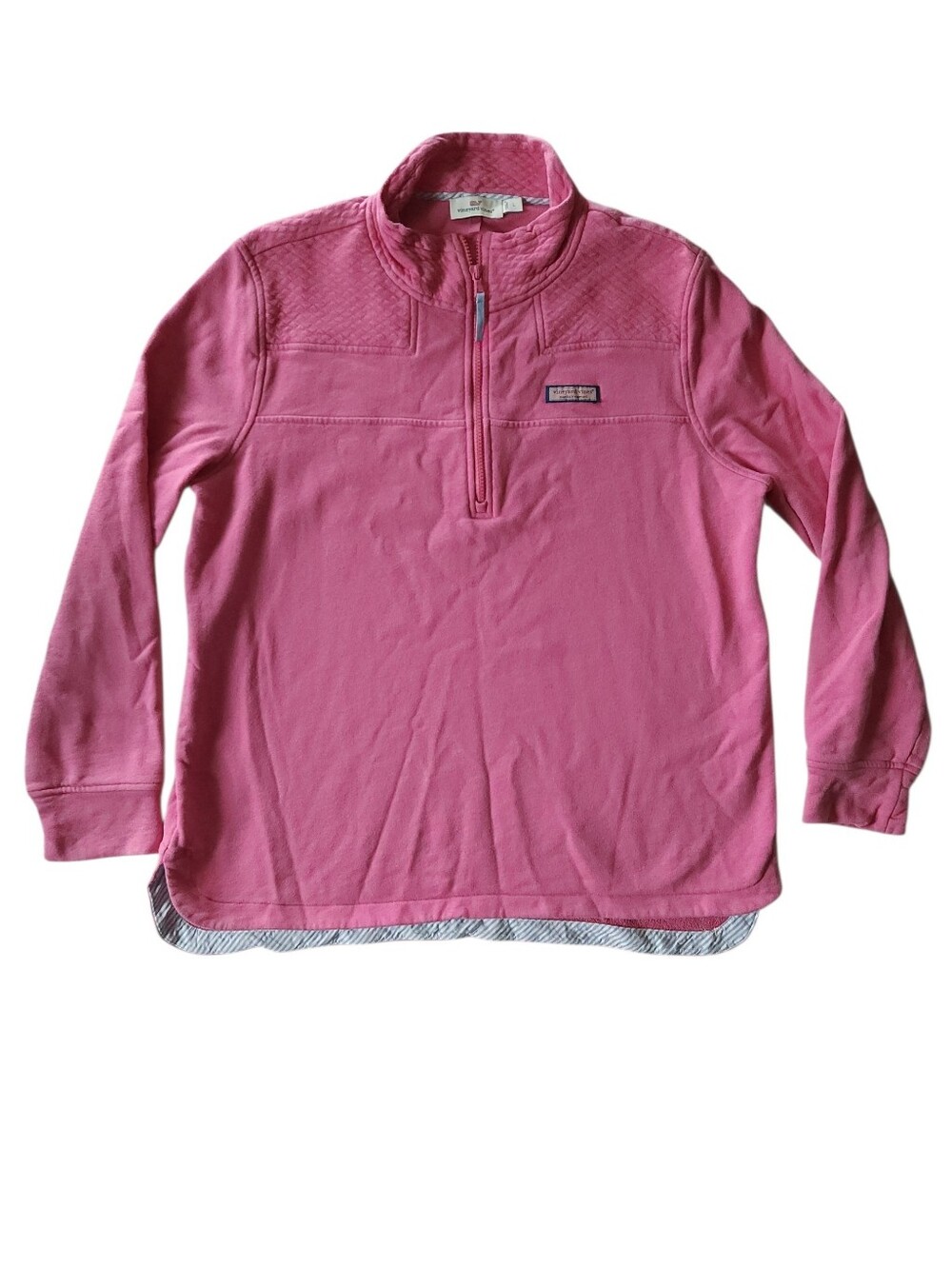 Vineyard Vines Pink Quarter Zip Pullover Sweater Sz L